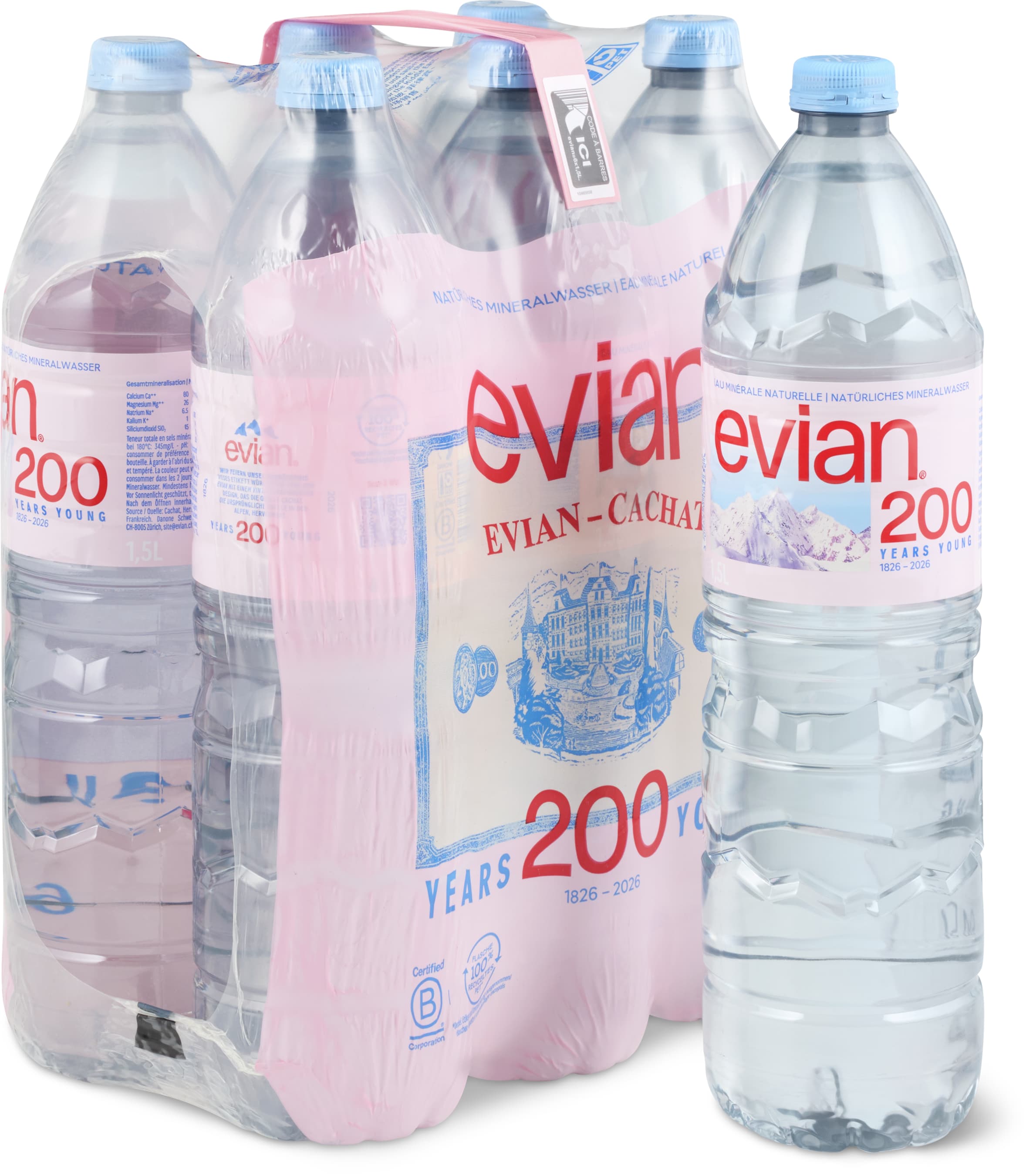 Evian Eau minérale naturelle 6x1.5l